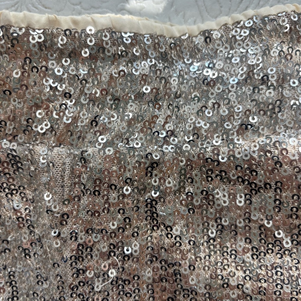 Boston Proper Gold Sequin Wide-Leg Pants, Size Large - Picture 8 of 12